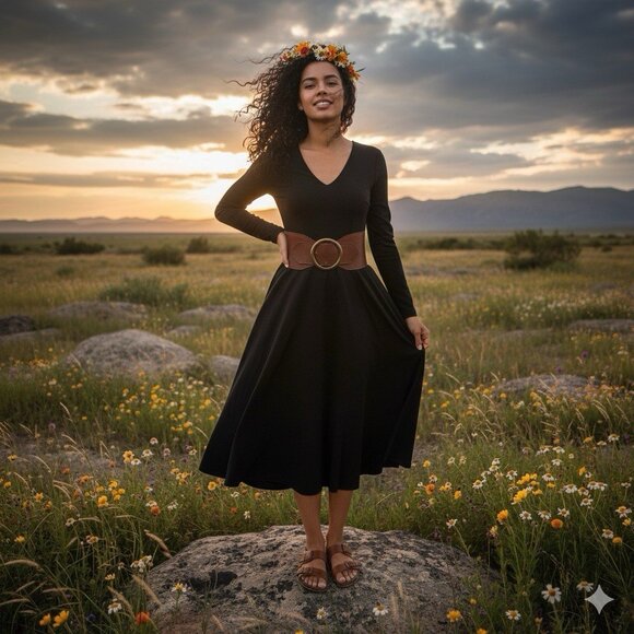 Giorgio Armani Vtg Le Collezioni Long Sleeve Fitted Dress Sz 42/8 Whimsigoth - Picture 1 of 9